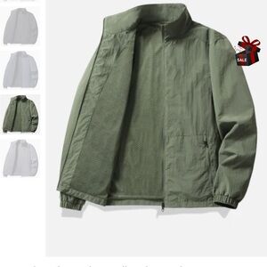 Olive Green Men's Windbreaker Jacket